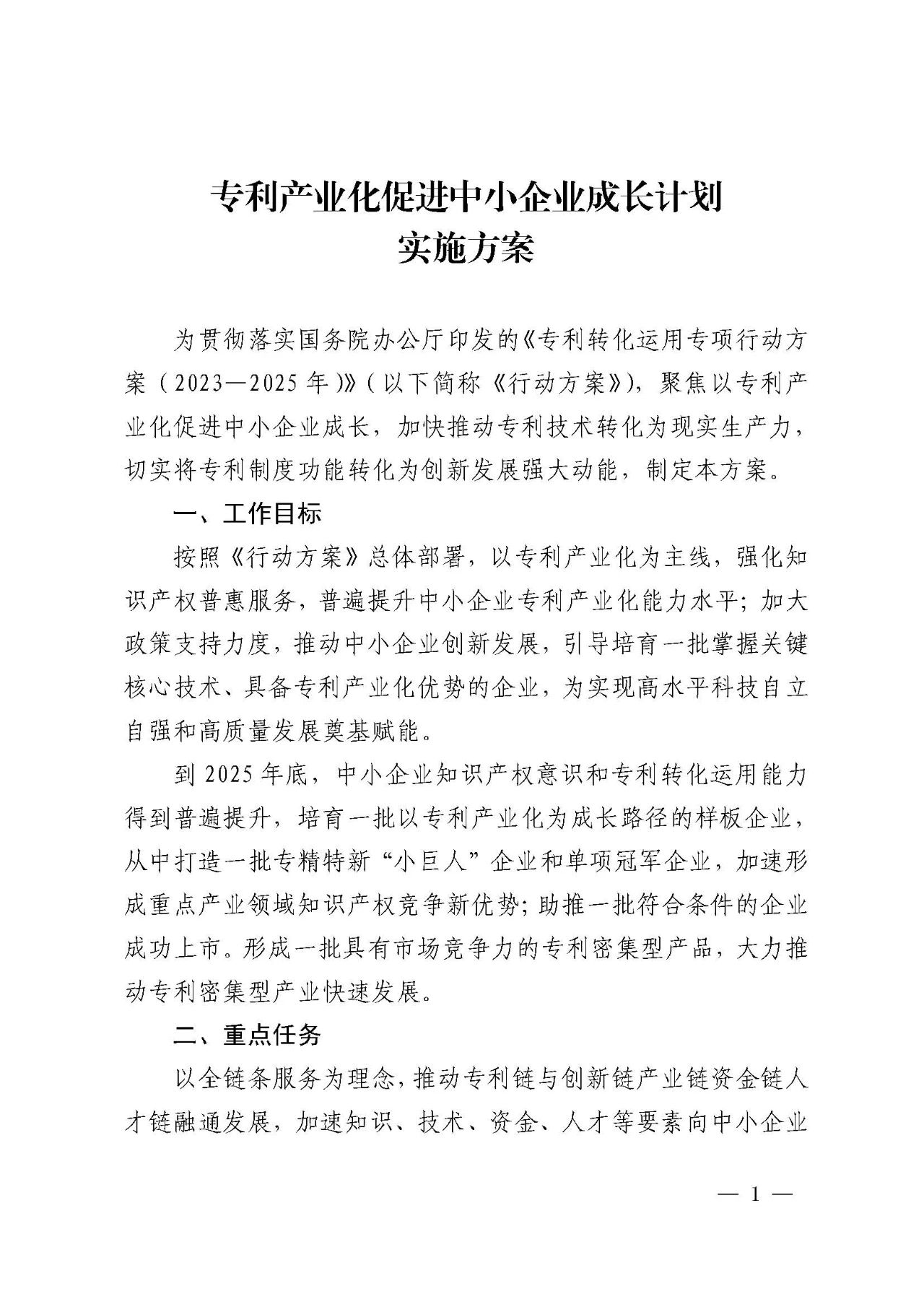 《專利產(chǎn)業(yè)化促進中小企業(yè)成長計劃實施方案》的通知_南越商專知識產(chǎn)權